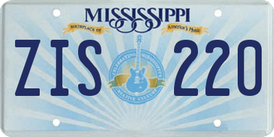 MS license plate ZIS220