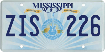 MS license plate ZIS226