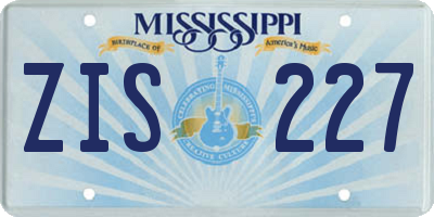 MS license plate ZIS227