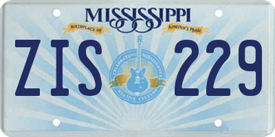 MS license plate ZIS229