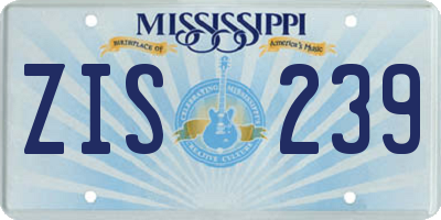 MS license plate ZIS239