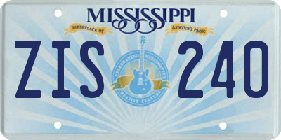 MS license plate ZIS240