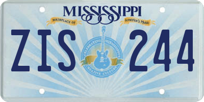 MS license plate ZIS244