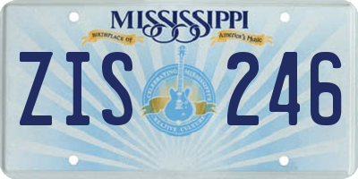 MS license plate ZIS246