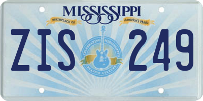 MS license plate ZIS249