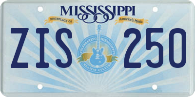 MS license plate ZIS250