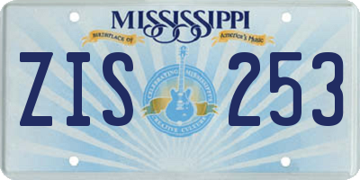 MS license plate ZIS253