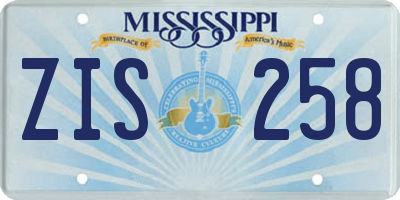 MS license plate ZIS258