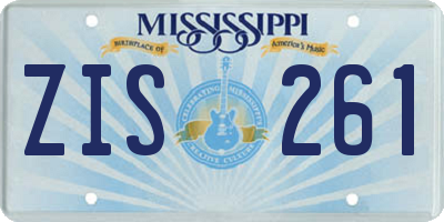 MS license plate ZIS261