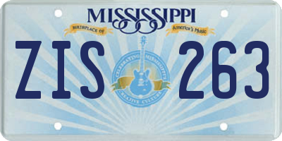 MS license plate ZIS263