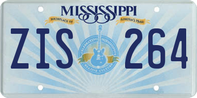 MS license plate ZIS264
