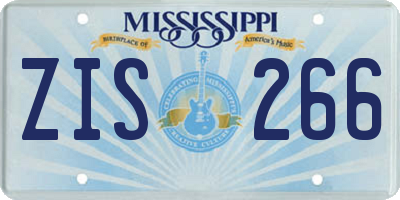MS license plate ZIS266