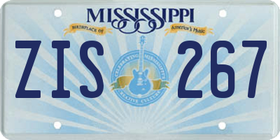 MS license plate ZIS267