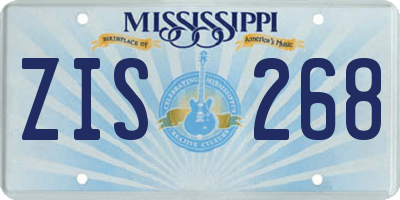 MS license plate ZIS268