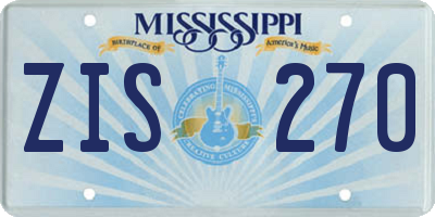 MS license plate ZIS270