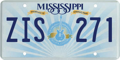 MS license plate ZIS271