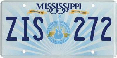 MS license plate ZIS272