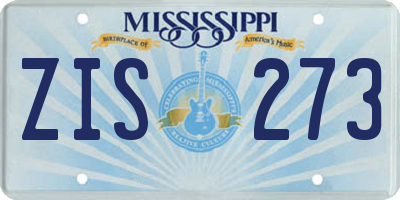 MS license plate ZIS273