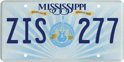 MS license plate ZIS277