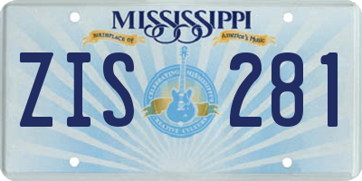 MS license plate ZIS281