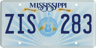 MS license plate ZIS283