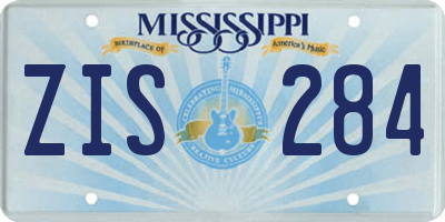 MS license plate ZIS284