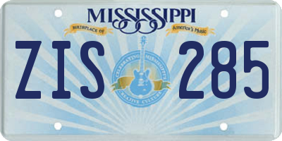 MS license plate ZIS285