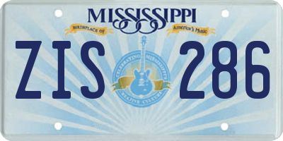 MS license plate ZIS286