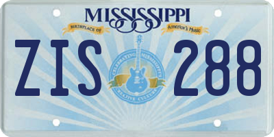 MS license plate ZIS288