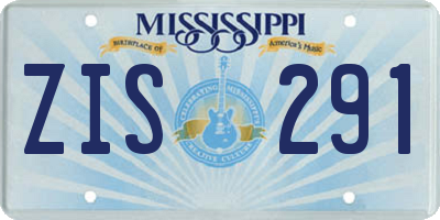 MS license plate ZIS291