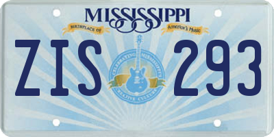 MS license plate ZIS293