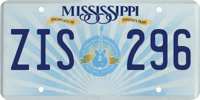 MS license plate ZIS296