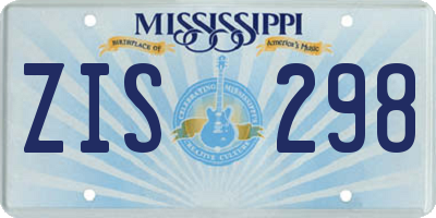 MS license plate ZIS298