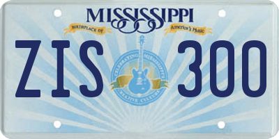 MS license plate ZIS300