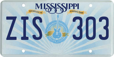 MS license plate ZIS303