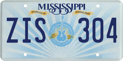 MS license plate ZIS304