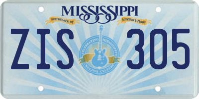 MS license plate ZIS305