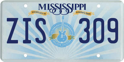 MS license plate ZIS309