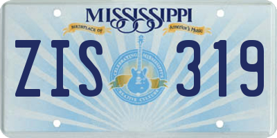 MS license plate ZIS319