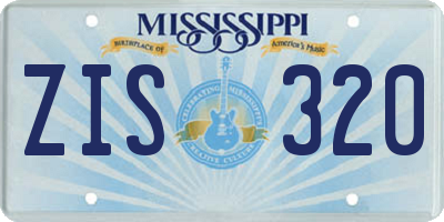 MS license plate ZIS320