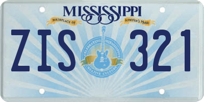 MS license plate ZIS321