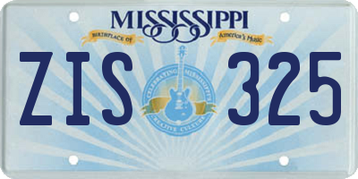 MS license plate ZIS325