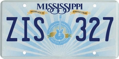 MS license plate ZIS327