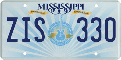 MS license plate ZIS330