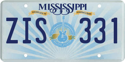 MS license plate ZIS331