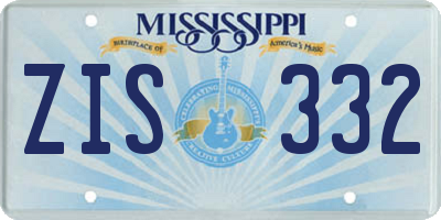MS license plate ZIS332