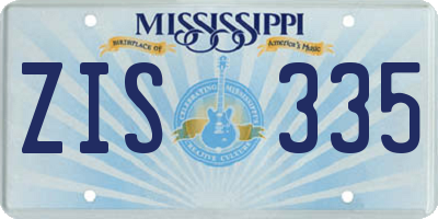 MS license plate ZIS335