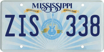 MS license plate ZIS338