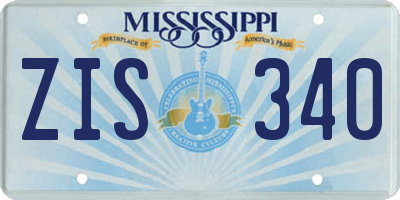 MS license plate ZIS340