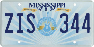 MS license plate ZIS344